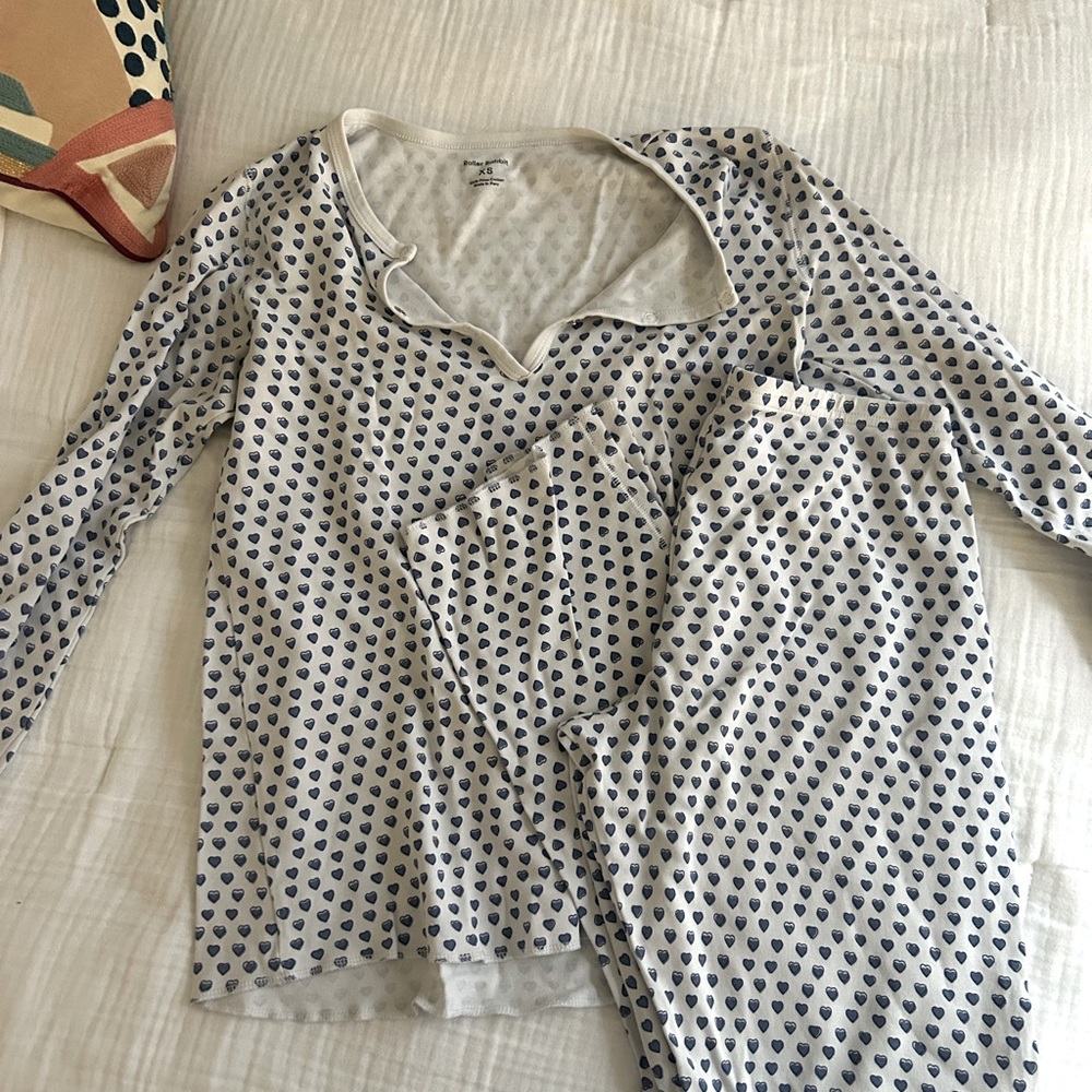 Roller Rabbit hearts pajamas blue size xs